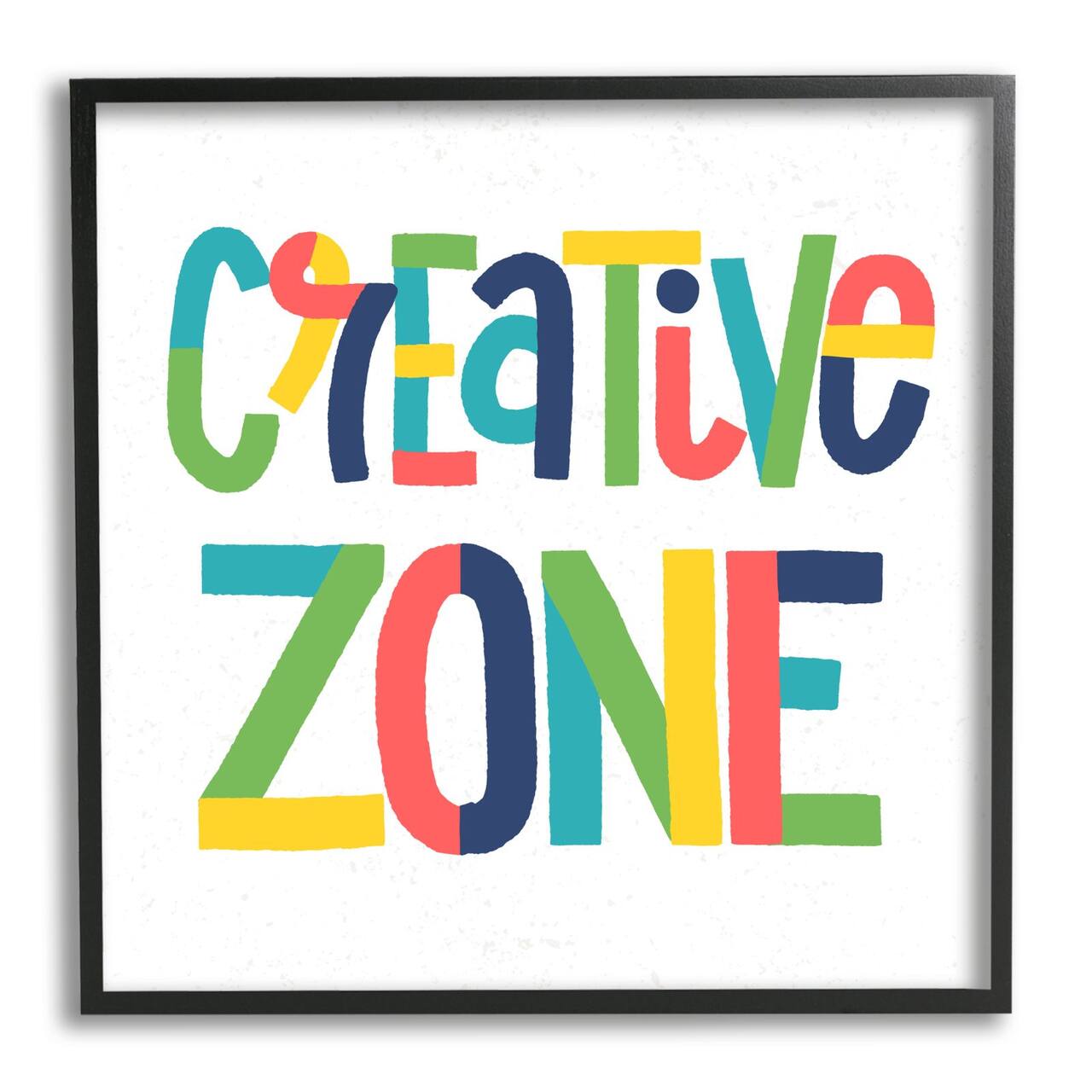 Stupell Industries Creative Zone Kids' Motivational Phrase Vibrant Playful Typography Framed Wall Art
